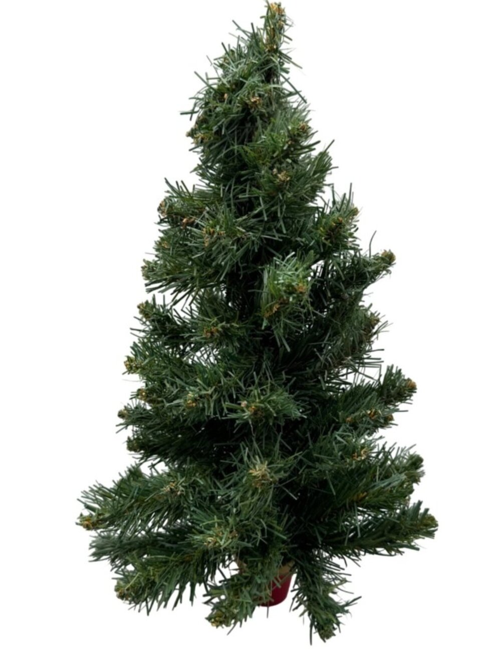 Artificial Mini Christmas Tree With Red Base - 13 Inches Tall READ